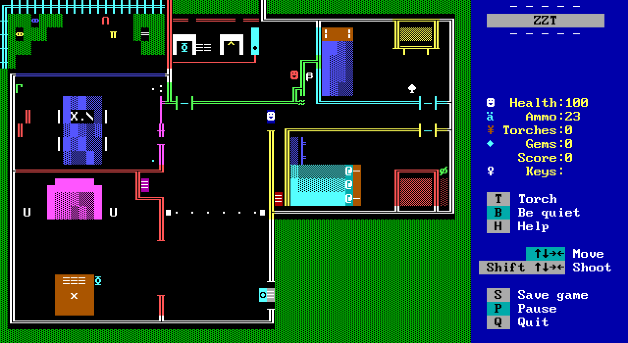 A scene from Code Red. The player avatar wanders through a very detailed house map featuring a bedroom, kitchen etc. Various other NPCs can be seen wandering about.